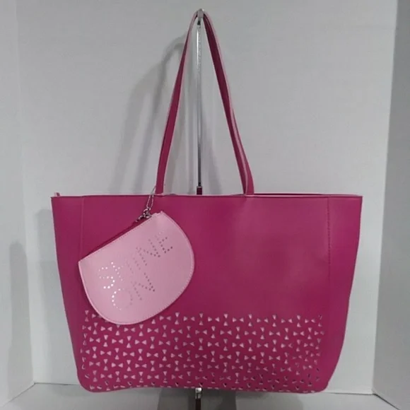 Bath & Body Works VIP Hot Pink Cutlet Tote Bag With Shine On Coin Pouch *NWT* - Picture 1 of 12